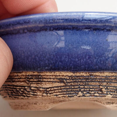 Ceramic bonsai bowl 8.5 x 8.5 x 3.5 cm, color blue - 2