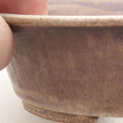 Ceramic bonsai bowl 14 x 12 x 3.5 cm, brown color - 2