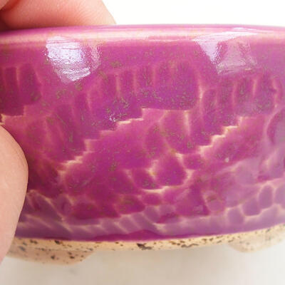 Ceramic bonsai bowl 12 x 12 x 5 cm, color purple - 2