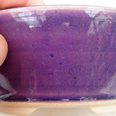 Ceramic bonsai bowl 13.5 x 13.5 x 5.5 cm, color purple - 2