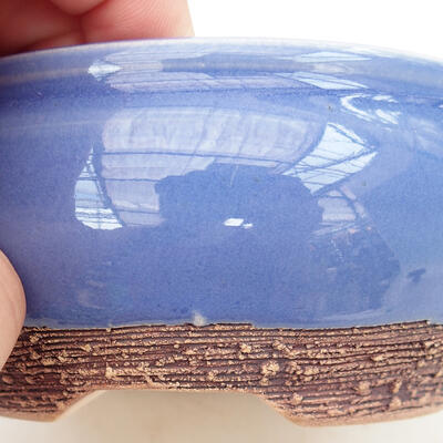 Ceramic bonsai bowl 13 x 13 x 6 cm, color blue - 2