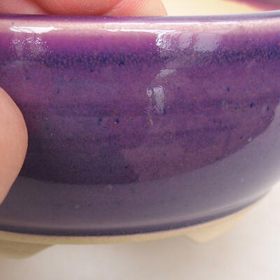 Ceramic bonsai bowl 12.5 x 12.5 x 5.5 cm, color purple - 2