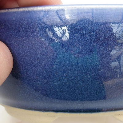Ceramic bonsai bowl 12.5 x 12.5 x 6 cm, color blue - 2