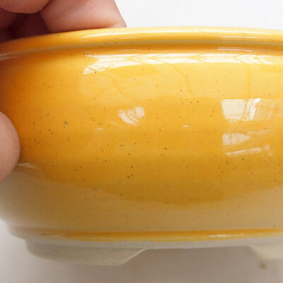 Ceramic bonsai bowl 14 x 14 x 6 cm, color yellow - 2