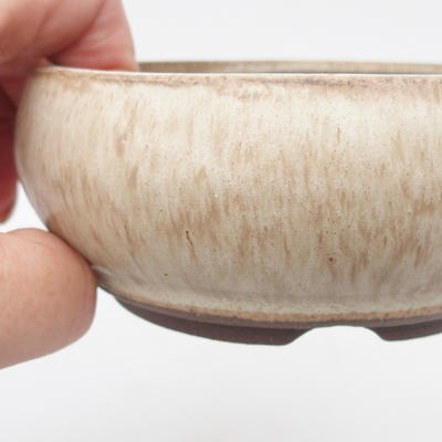 Ceramic bonsai bowl 10.5 x 10.5 x 4.5 cm, color beige - 2