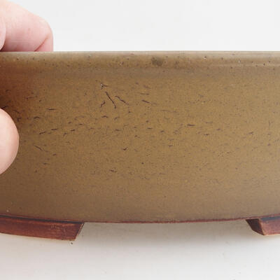 Ceramic bonsai bowl 33.5 x 29 x 8 cm, brown color - 2