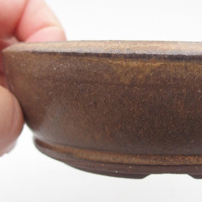 Ceramic bonsai bowl 11 x 11 x, 4 cm, brown color - 2