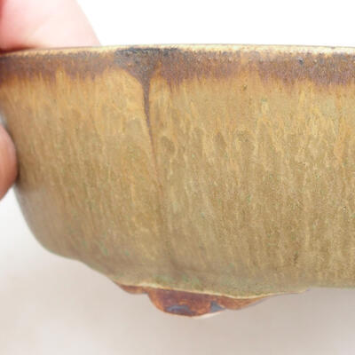 Ceramic bonsai bowl 17.5 x 15 x 4.5 cm, brown color - 2