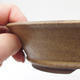 Ceramic bonsai bowl 17,5 x 17,5 x 4,5 cm, yellow-brown color - 2/4