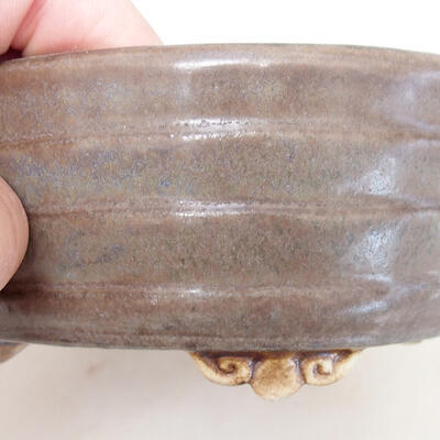 Ceramic bonsai bowl 11 x 9.5 x 3.5 cm, color brown - 2