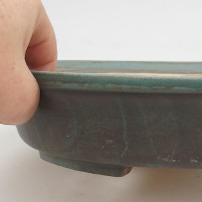 Ceramic bonsai bowl 24 x 21 x 5 cm, brown-green color - 2