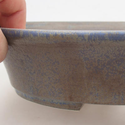 Ceramic bonsai bowl 21,5 x 18 x 5 cm, blue-brown color - 2