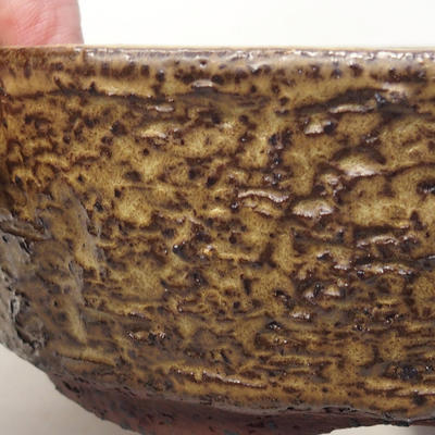 Ceramic bonsai bowl 15.5 x 15.5 x 5.5 cm, brown color - 2