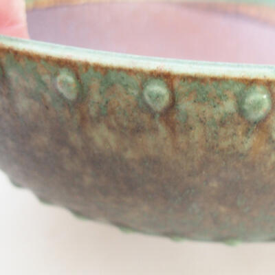 Ceramic bonsai bowl 17 x 17 x 5 cm, color green - 2