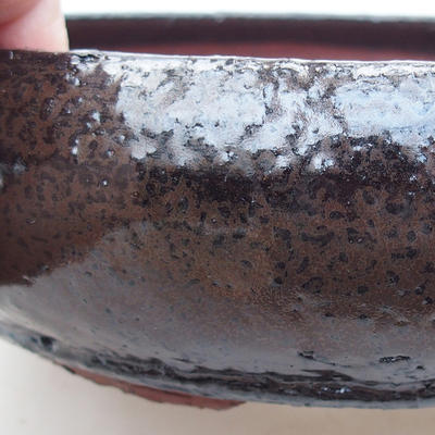Ceramic bonsai bowl 20 x 20 x 6 cm, color brown - 2