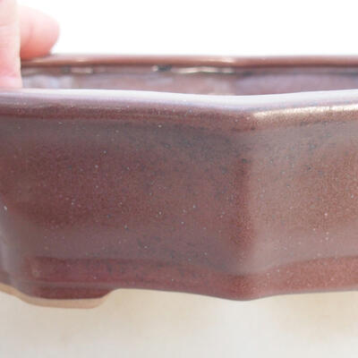 Ceramic bonsai bowl 14.5 x 10.5 x 4.5 cm, brown color - 2