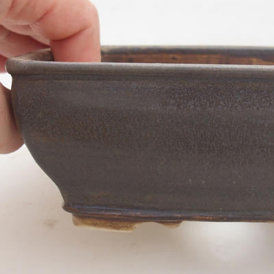 Ceramic bonsai bowl 15 x 12 x 5 cm, brown color - 2