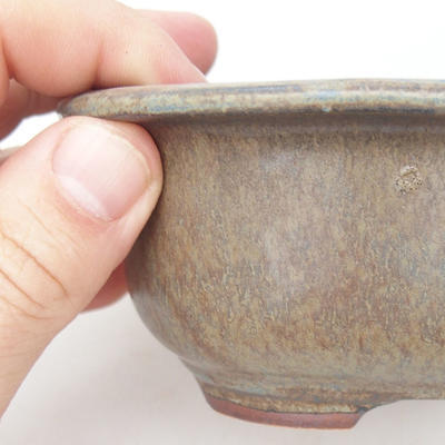 Ceramic bonsai bowl 15,5 x 12,5 x 6 cm, brown-blue color - 2
