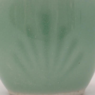 Ceramic bonsai bowl 3.5 x 3.5 x 2.5 cm, color green - 2