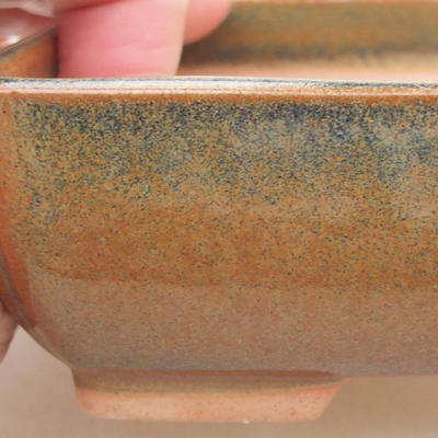 Ceramic bonsai bowl 13 x 10 x 4 cm, color green - 2