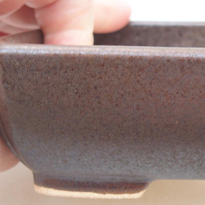 Ceramic bonsai bowl 13 x 10 x 4 cm, brown color - 2
