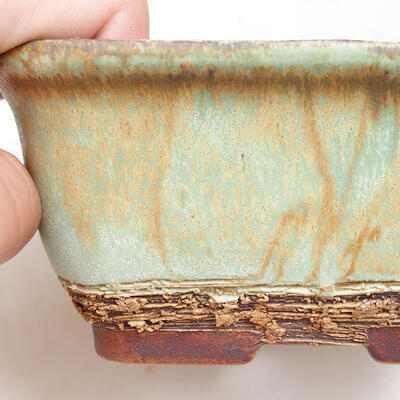 Ceramic bonsai bowl 12 x 10.5 x 6 cm, color brownish green - 2