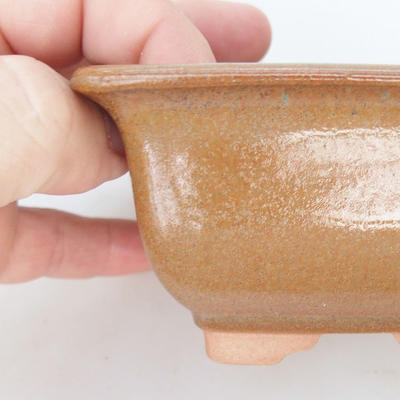 Ceramic bonsai bowl 10 x 10 x 6 cm, gray-orange color - 2