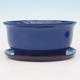 Bonsai bowl tray H 30 - bowl 12 x 10 x 5 cm, tray 12 x 10 x 1 cm, blue - bowl 12 x 10 x 5 cm, tray 12 x 10 x 1 cm - 2/3