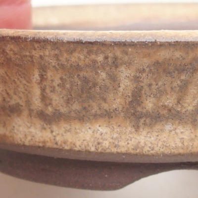 Ceramic bonsai bowl 9.5 x 9.5 x 2.5 cm, beige color - 2