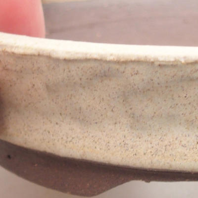 Ceramic bonsai bowl 8 x 8 x 3.5 cm, beige color - 2