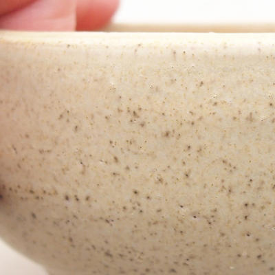Ceramic bonsai bowl 10 x 10 x 5 cm, beige color - 2
