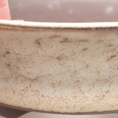 Ceramic bonsai bowl 10 x 10 x 3 cm, beige color - 2