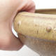 Ceramic bonsai bowl 22,5 x 22,5 x 7 cm, yellow-brown color - 2/3