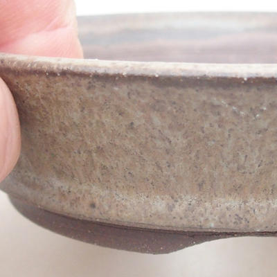 Ceramic bonsai bowl 9.5 x 9.5 x 2.5 cm, brown color - 2