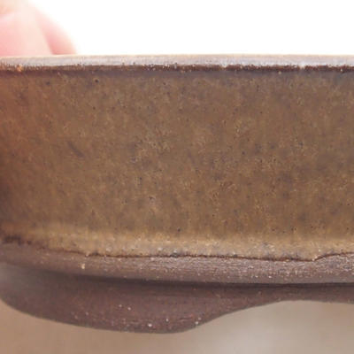 Ceramic bonsai bowl 9.5 x 9.5 x 2.5 cm, brown color - 2