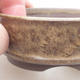 Ceramic bonsai bowl 7.5 x 7.5 x 2.5 cm, brown color - 2/4