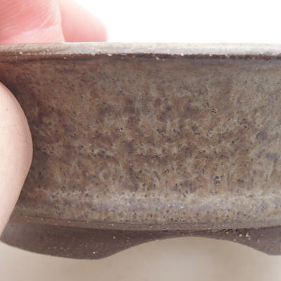 Ceramic bonsai bowl 8 x 8 x 2.5 cm, gray color - 2
