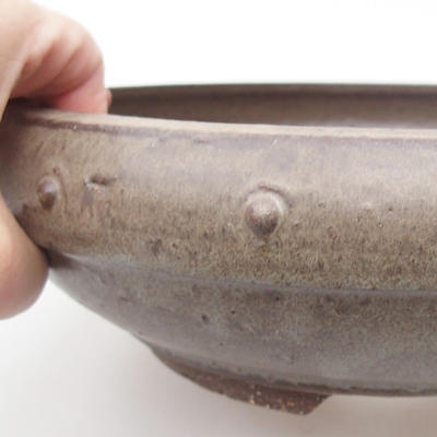 Ceramic bonsai bowl 23 x 23 x 7 cm, color gray - 2