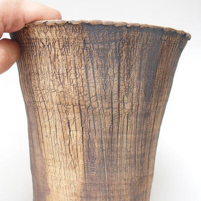 Ceramic bonsai bowl 17.5 x 17.5 x 18.5 cm, color cracked - 2