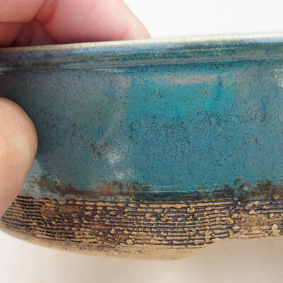 Ceramic bonsai bowl 19 x 19 x 5.5 cm, color blue - 2