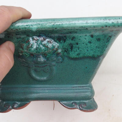 Bonsai bowl 21 x 21 x 11 cm, color green - 2