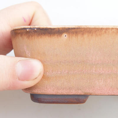 Ceramic bonsai bowl 15 x 10 x 4,5 cm, brown-pink color - 2nd quality - 2