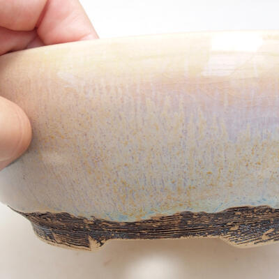 Ceramic bonsai bowl 19.5 x 19.5 x 7.5 cm, color beige - 2