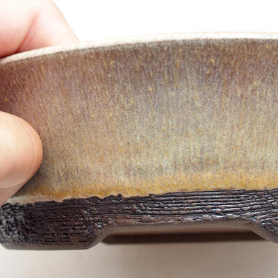 Ceramic bonsai bowl 19.5 x 19.5 x 5.5 cm, color brown - 2
