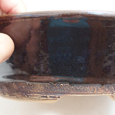 Ceramic bonsai bowl 23.5 x 23.5 x 7 cm, color brown - 2