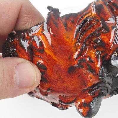 Ceramic shell 11 x 10 x 7 cm, color orange - 2