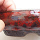 Ceramic bonsai bowl 14 x 14 x 4.5 cm, color red-black - 2/3