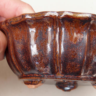 Ceramic bonsai bowl 11 x 11 x 4.5 cm, color brown - 2