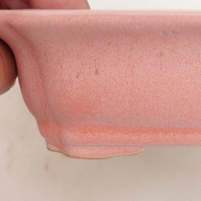 Ceramic bonsai bowl 13.5 x 10.5 x 4 cm, color pink - 2