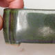 Ceramic bonsai bowl 11 x 8.5 x 4 cm, color metallic green - 2/3